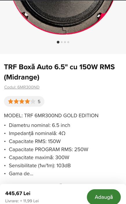 Difuzoare, tweetere TRF Gold neo Iasi • OLX.ro