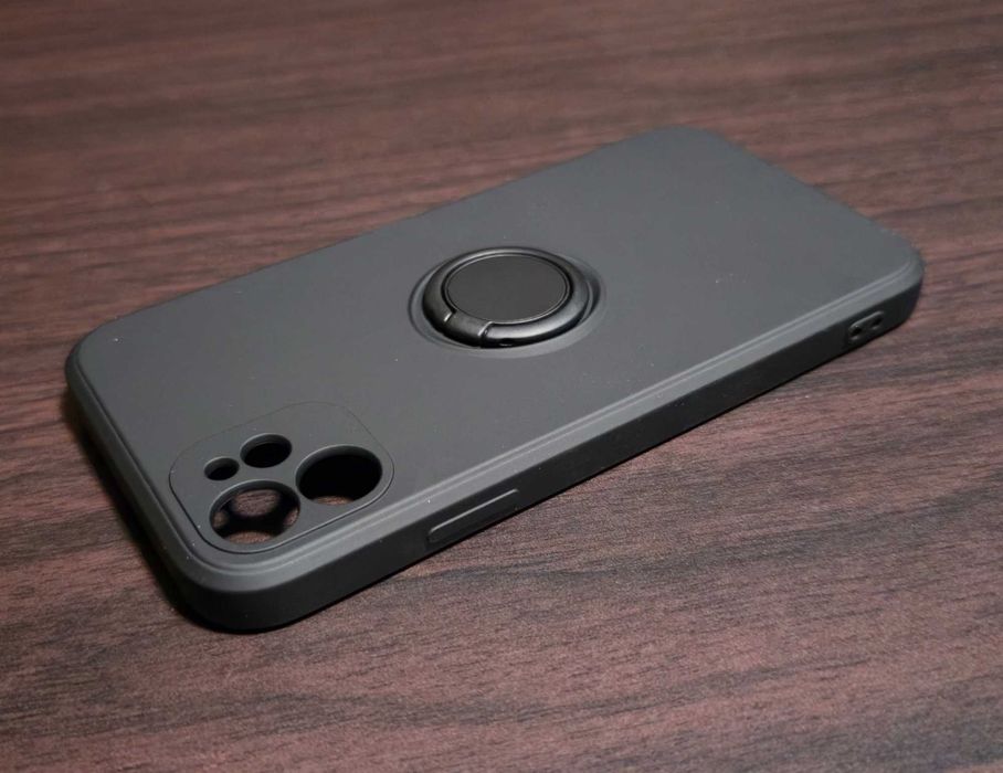 Husa silicon OEM cu inel Apple iPhone 11 black
