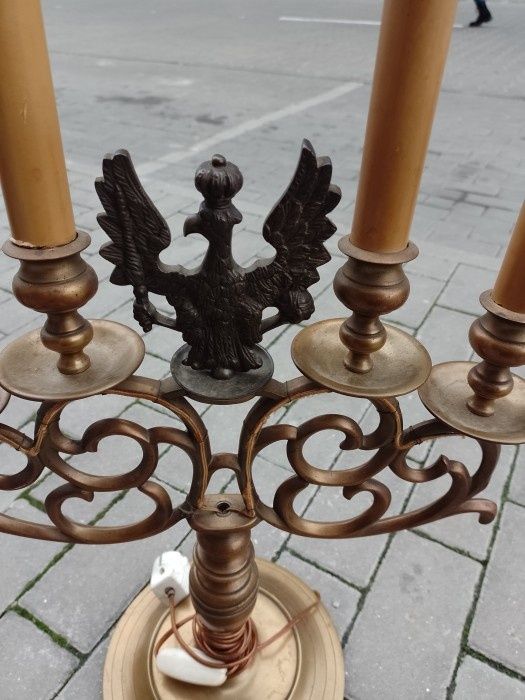 Sfeșnic de dimensiuni impresionante din bronz masiv cu vultur piesa fo