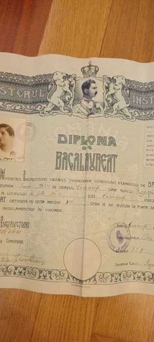 Diploma veche Interbelica