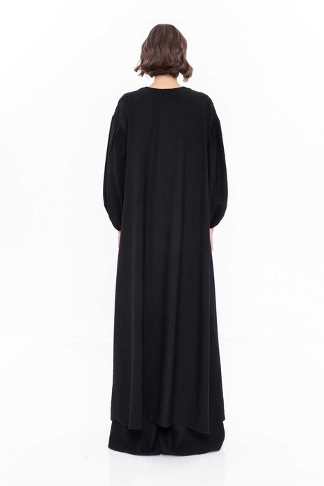 Caftan din vâscoză cu mâneci bufante, negru, mărimea 36, NISSA