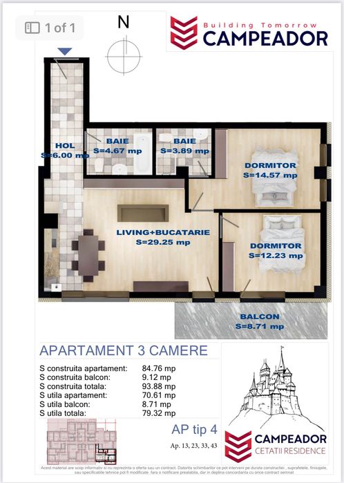 Apartamente de vanzare  3 camere Bistrita, zona Penny str Cetatii