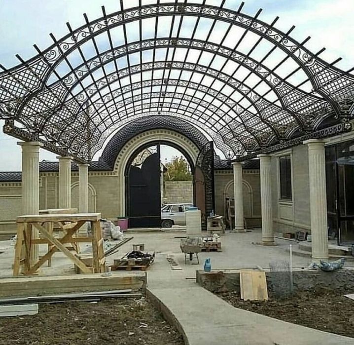 Навес кованый и хайтек  лексан