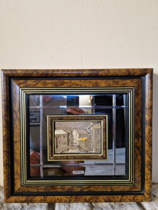 Превъзходна английска италианска сребърна картина