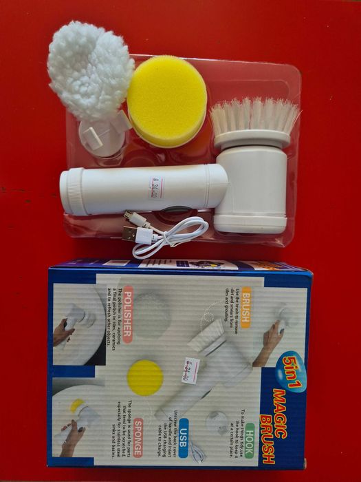 Намалена от 34лв-Четка за почистване MAGIC BRUSH 5 в 1 , НОВА