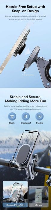 Baseus PrimeTrip Series Bike Moto магнитный держатель для велосипеда