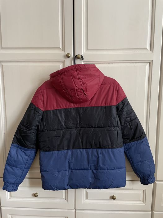 Мъжко XS / юношеско зимно яке 158/164 – червено, черно, тъмно синьо