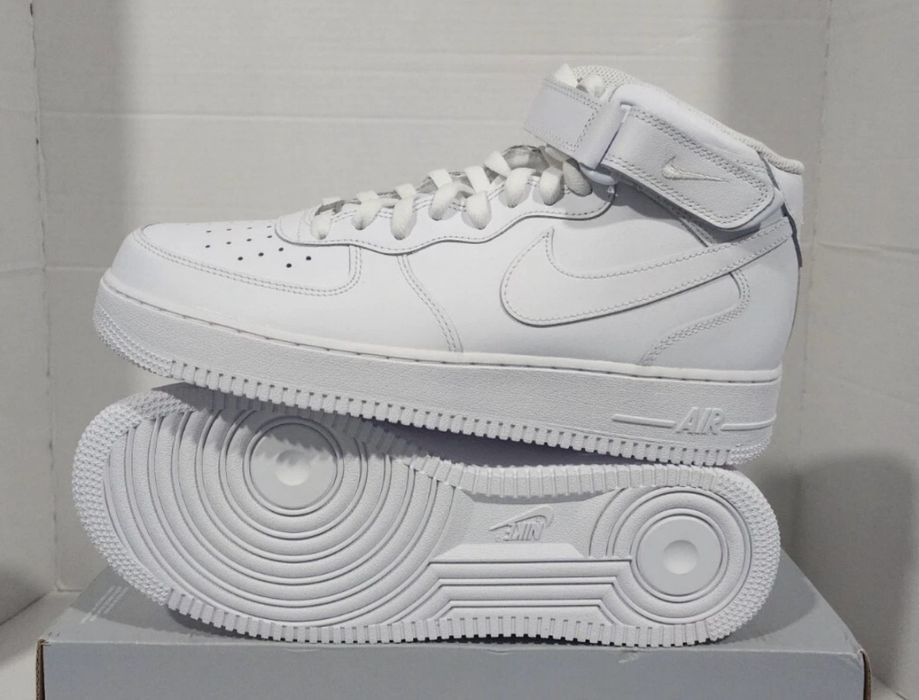Air Force 1 Mid White Adidasi Sneakers Ghete
