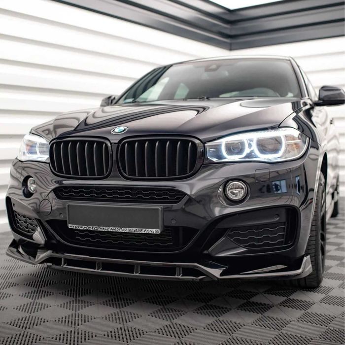 Преден лип спойлер за BMW X6 F16 M Sport (2014-2019) – Черен гланц