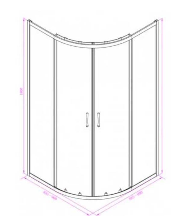 Душ Кабина - Черна 86см с поддушов профил