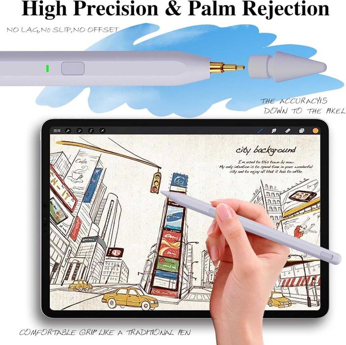 Milikilo AX10S-US Stylus Pen за iPad – светлолилав активен стилус