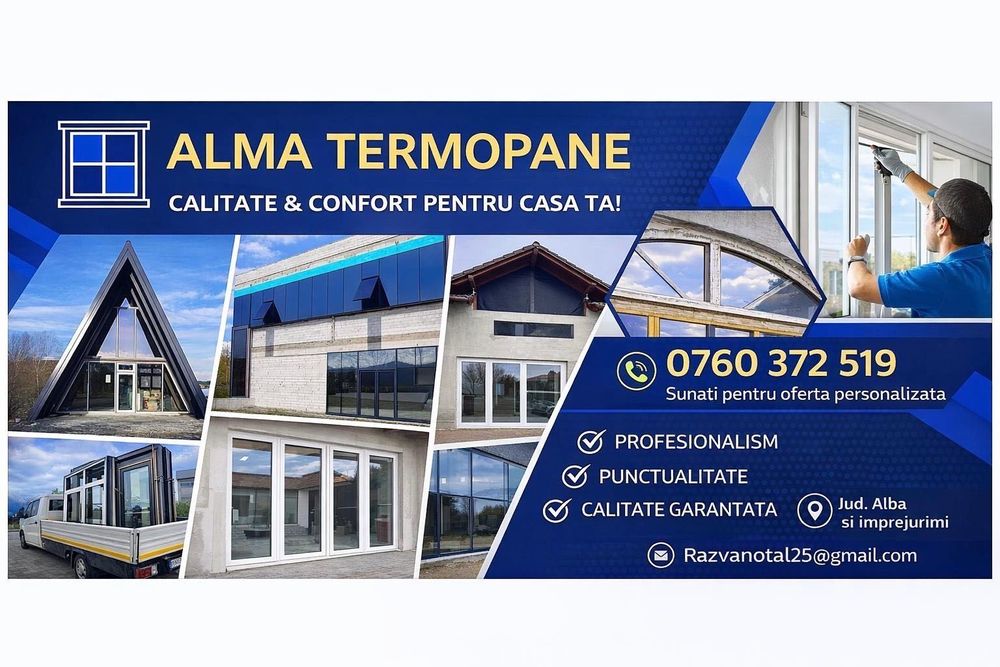 Ferestre si usi PVC & aluminiu – lucrari la comanda