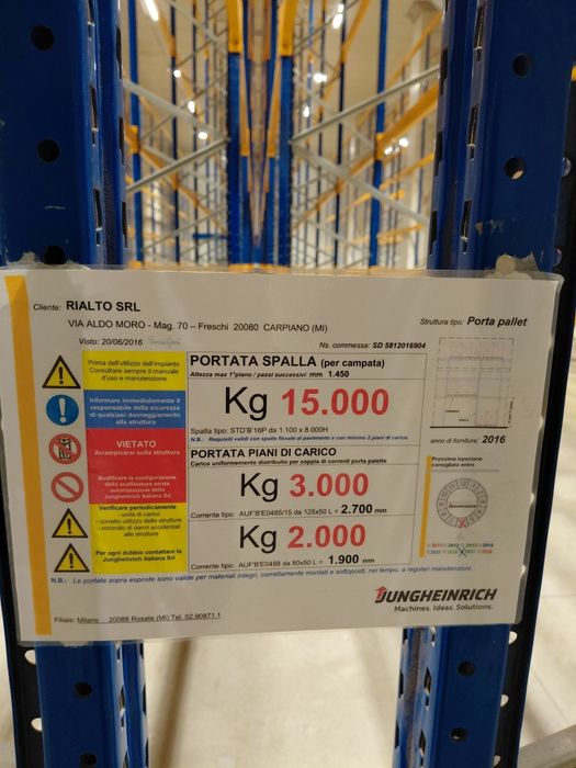 Vand rafturi industriale H 8m