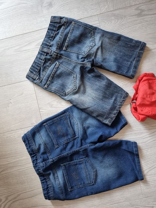 Дънкени къси гащи за момче с ризка