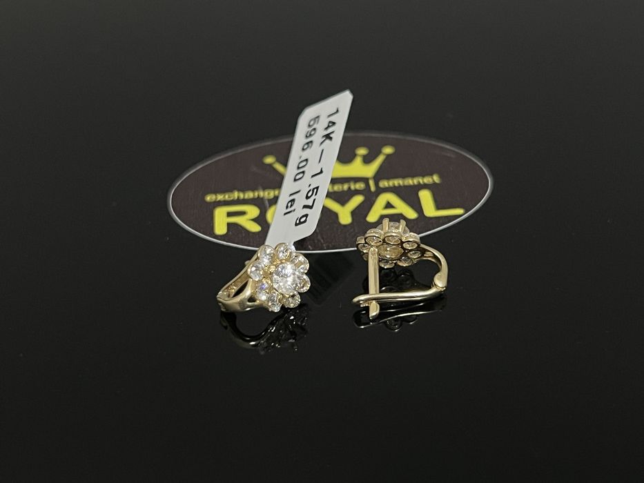 Bijuteria Royal CB: Cercei dama aur 14k 1,57gr