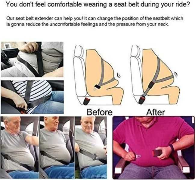 Универсален удължител за предпазен колан на автомобил 230мм.