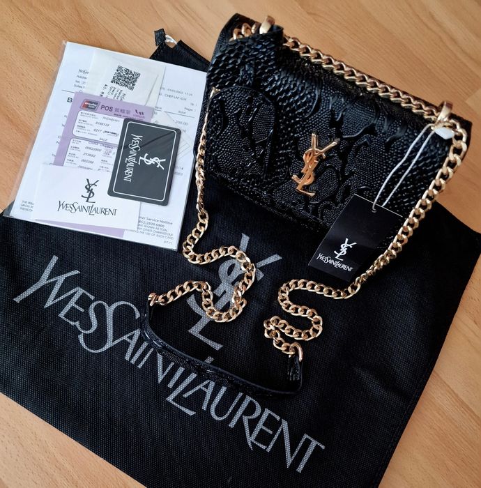 Geanta mini,model croco,logo metalic, saculet, etichetă