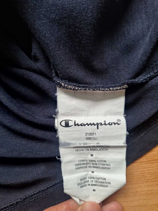 Tricou Champion Script Logo Mărimea M Navy Bleumarin Small Logo 100% Bumbac