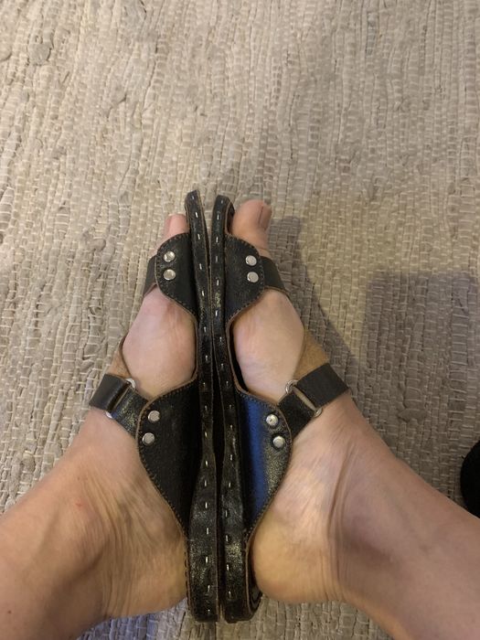 Sandale piele mas 39 maro inchis