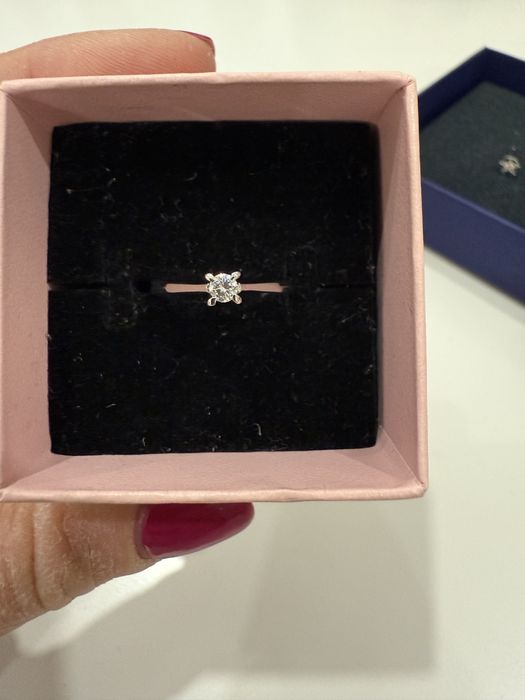 Inel aur alb 18K cu diamant natural