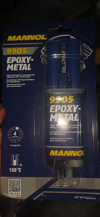 Клей 2х компонентный маннол по металлу