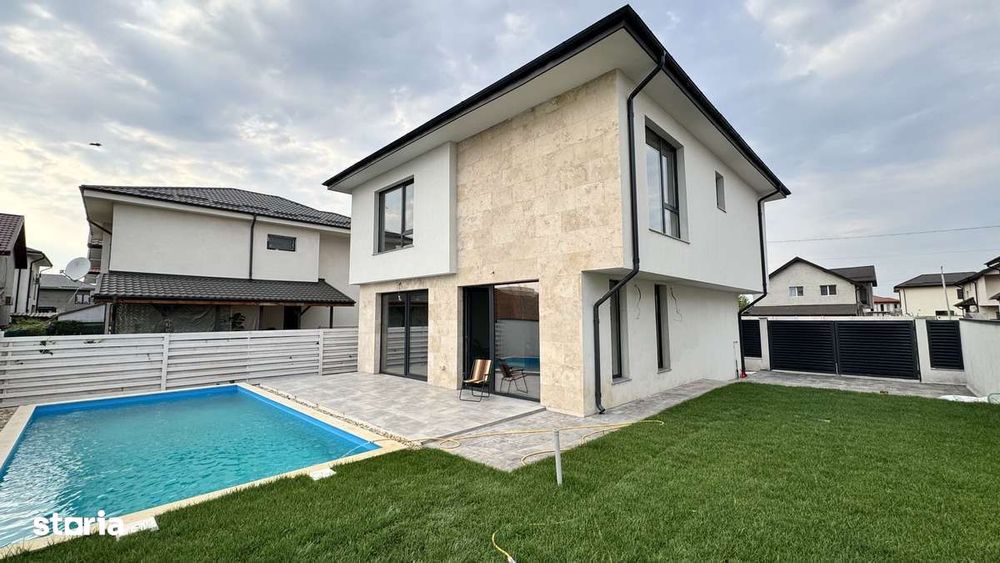 Casă nouă de vânzare în Tunari – 3 dormitoare,piscină