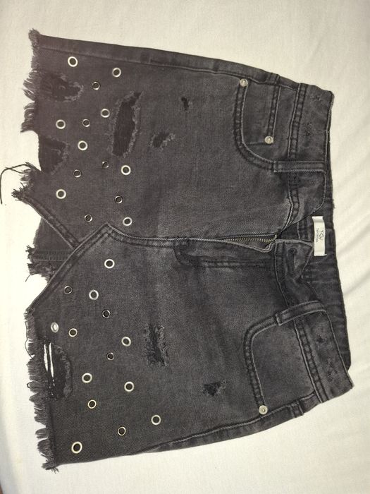 Fusta mini neagra de blug