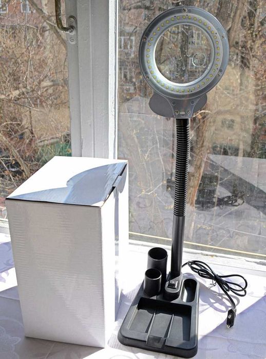 Настольная Лупа-лампа с подсветкой, две линзы