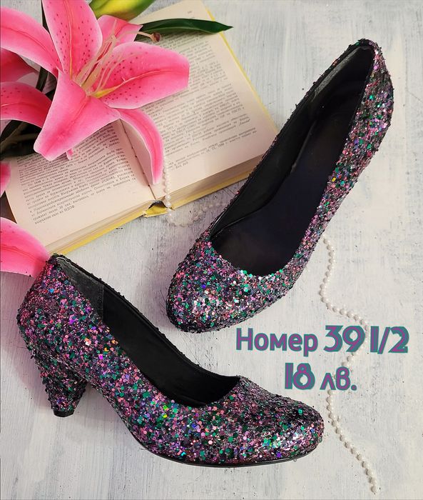 Празнични дамски обувки на ток номер 39