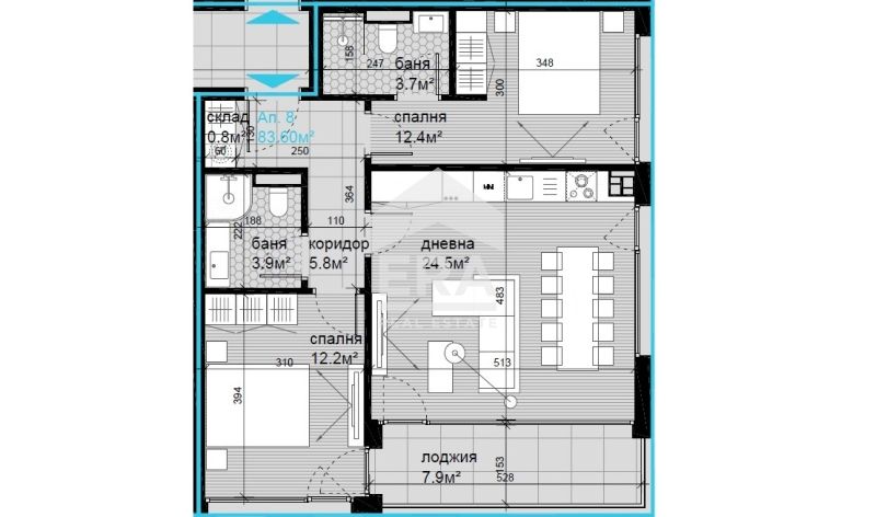 Продава се Тристаен апартамент в Варна, Виница - 94 кв.м за 1703 €/кв.м - Снимка #5