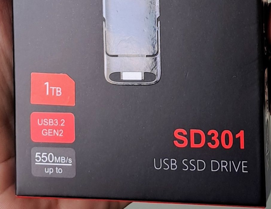 SSD Portabil 1TB SSK SD301 pt PC, iPhone, Mac, Android, PS5. Sigilat