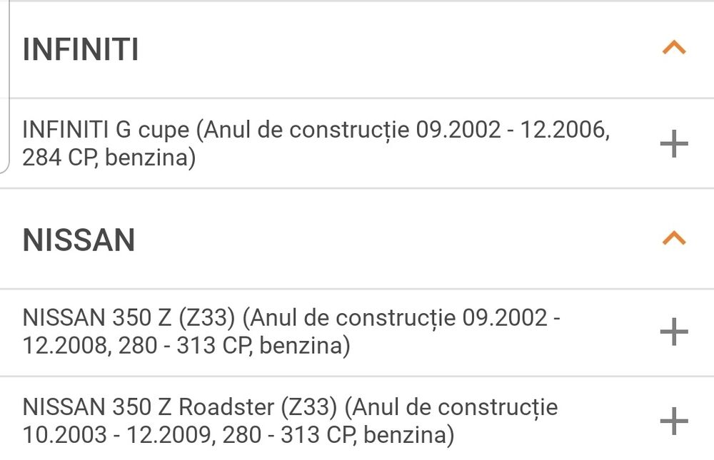 Disc frana NISSAN 350 Z  INFINITI G dupa an 2002
