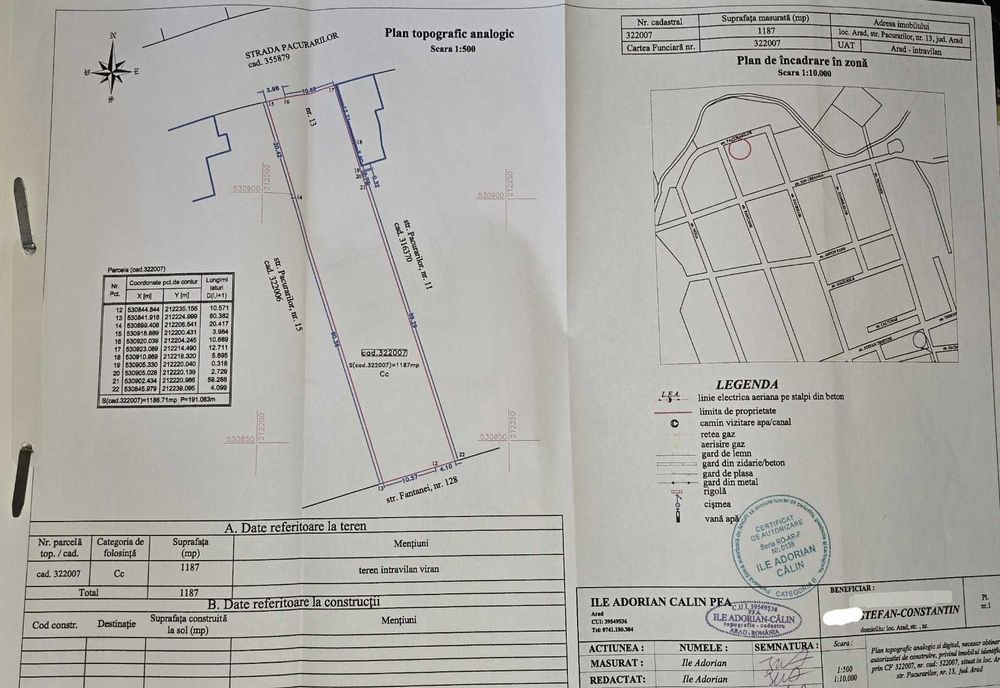 vand teren /arad /gai/ str.pacurarilor nr.13
