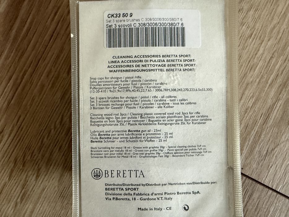 Set perii curățare Beretta cal. 8 mm – Made in Italy