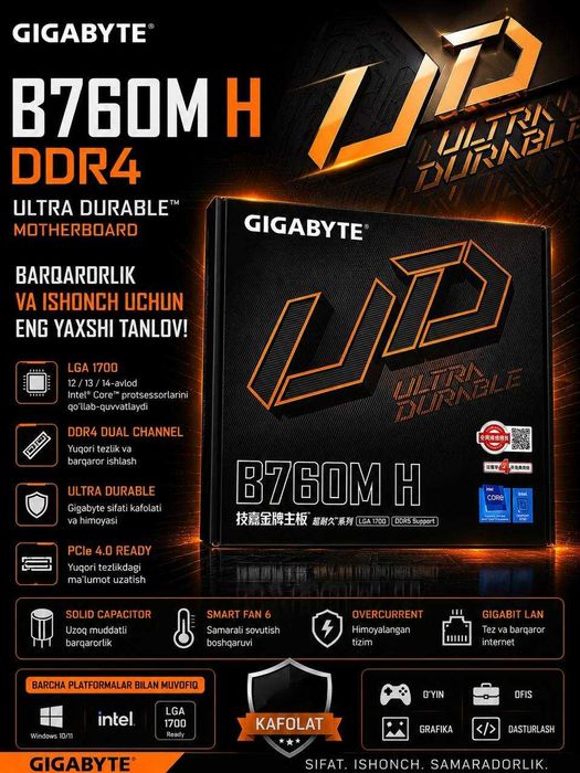 GIGABYTE brendidan OnaPlatalar OPTOM narxlarda