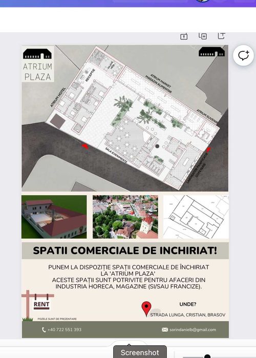 Brasov Cristian Str Lunga-central de inchiriat 77 mp farmacie, 60mp