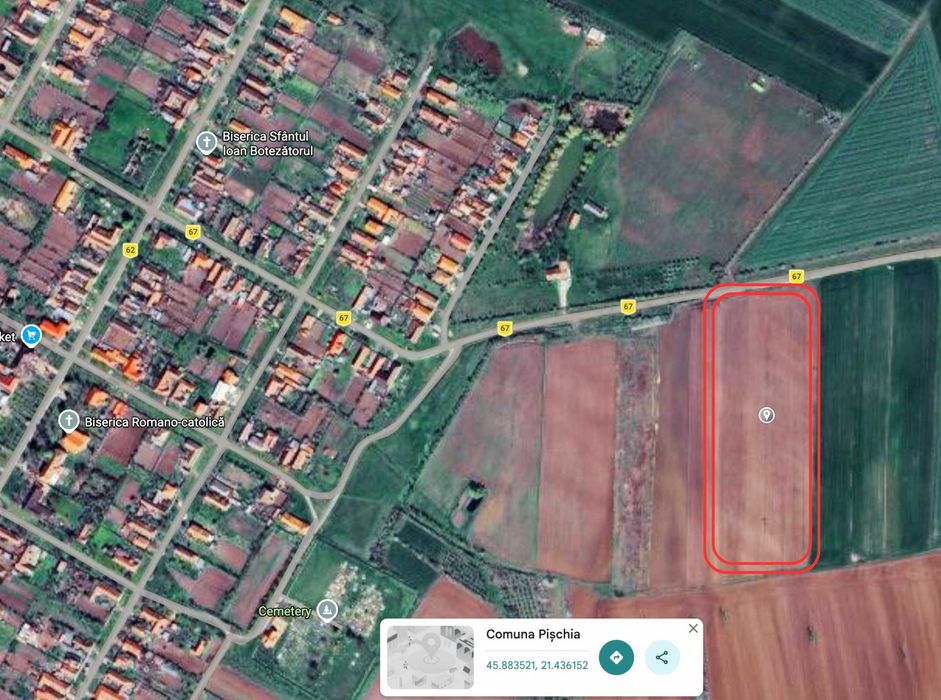 Teren 1.3 Ha - CU pt. Intravilan - Front 44m, Utilități, Ideal Investiție