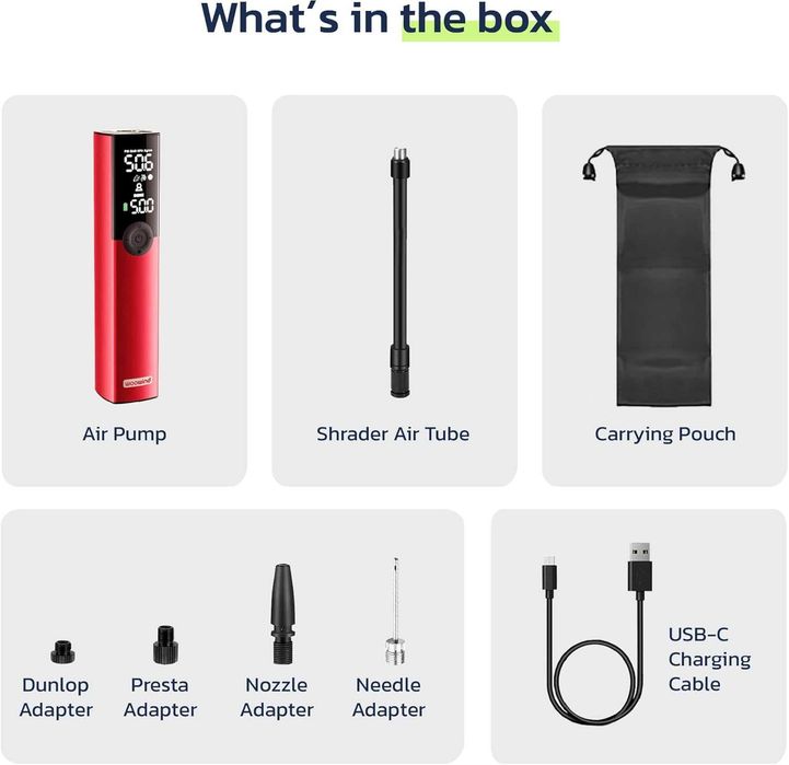 НОВА! Електрическа помпа за гуми Woowind BP188 150 PSI с авто стоп