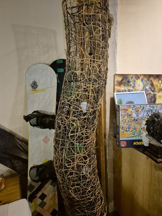 Ратанова лампа с 3 крушки