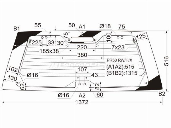 Стекло заднее с обогревом NISSAN TERRANO/PATHFINDER 95-04/INFINITI QX4