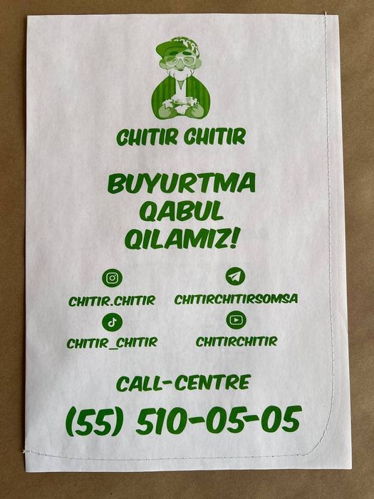 Somsa gumma uchun qogʻoz paket
