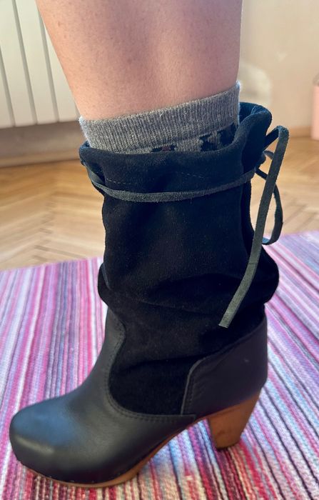 Боти естествена кожа и велур