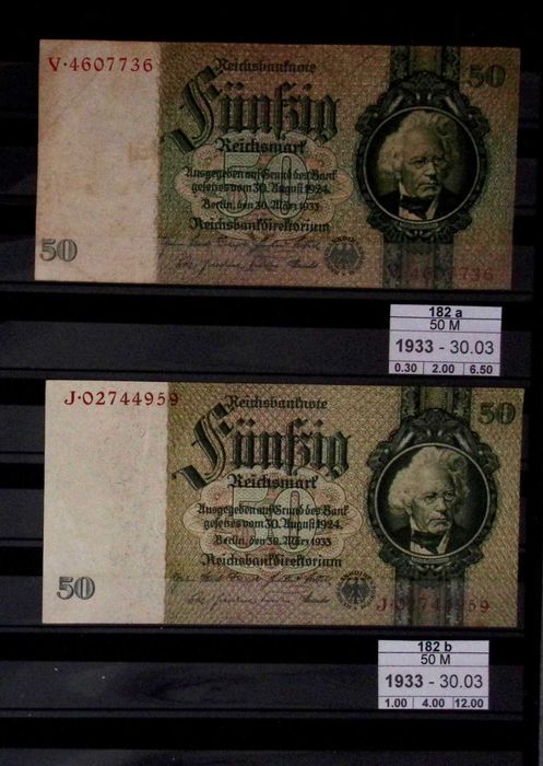 Lot DEUTSCHES REICH: 139 bancnote + 169 notgeld (fără dubluri)