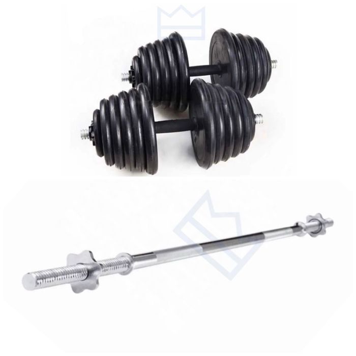 Комплект дъмбели 2 х 20 кг + Прав Лост 180см Ф25