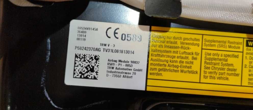 Въздушна възглавница за пътник отдясно JEEP COMPASS II 2018- P68242370AG