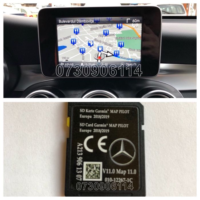 Card Mercedes Garmin A B C CLA  E GL GLC GLE Harta Navigatie 2022
