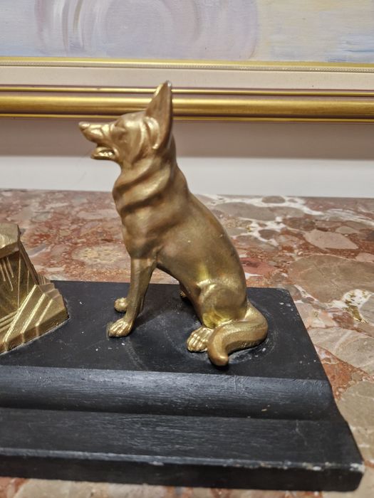 Чудесна антикварна френска фигурална мастилница