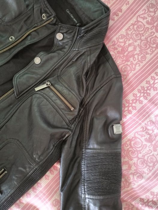Кожаная куртка Calvin Klein jeans оригинал натуральная