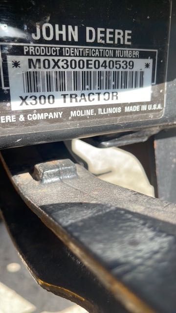 John Deere X300 Original SUA