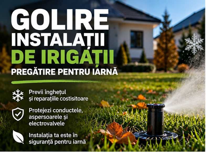 Golire instalații sistem irigații –  București și Ilfov
